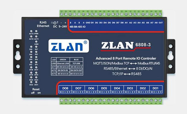 遠程IO控制器ZLAN6808-3 使用JSON定時下發(fā)執(zhí)行DO通斷