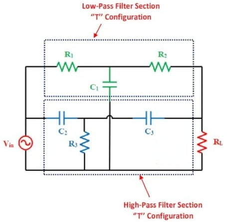 無源RC陷波濾波器電路