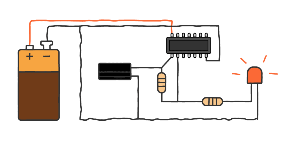 卡通風(fēng)格的閃爍LED電路圖