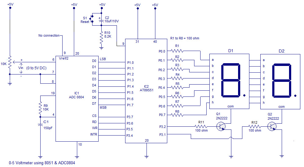 如何使用8051单片机制作一个简单的0-5V电压表