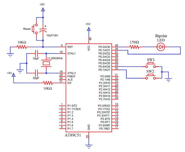 如何使用8051单片机实现双极LED驱动器电路？