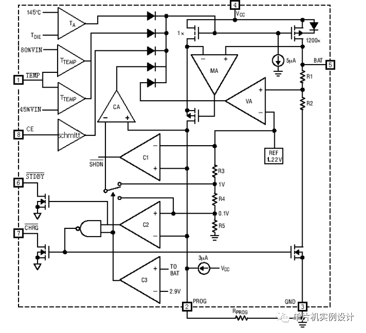 TP4056充電管理芯片原理圖 TP4056充電管理芯片的電池充電過程