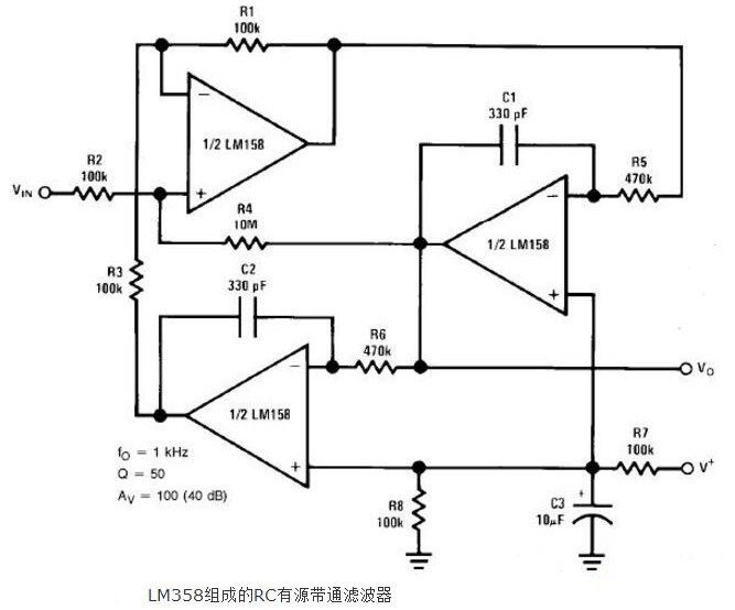 RC有源帶通濾波器