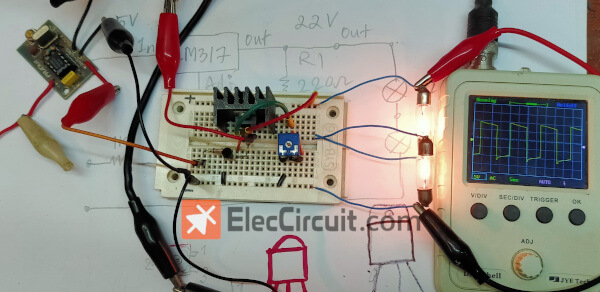 測(cè)試 LM317 電源開關(guān)控制器