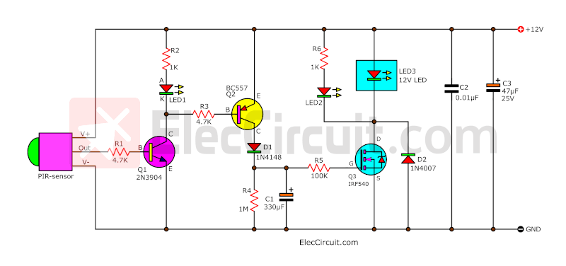 自動運動傳感器光電路