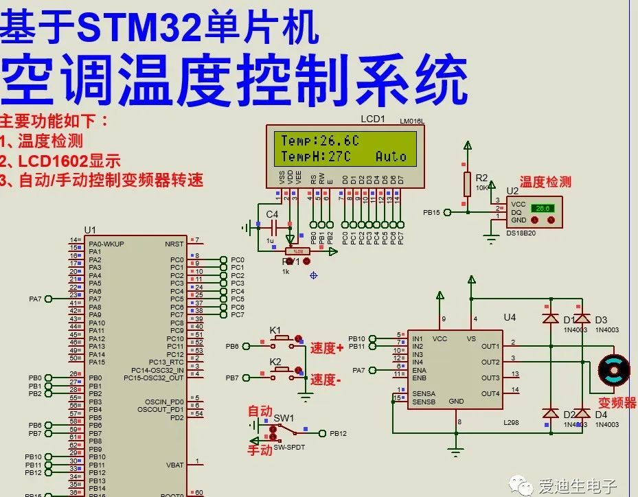 分享一种STM32单片机空调温度控制系统设计方案
