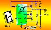 用于 N 沟道 MOSFET 级的 LT3740 降压控制器