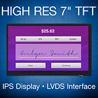 高分辨率7“TFT LCD，带IPS显示和LVDS接口