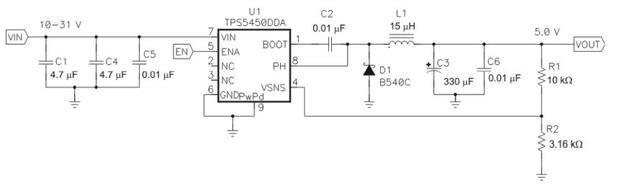 DCDC降压输出5V或3.3V电路设计