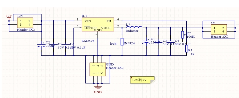 lm2596可調穩壓電路原理圖