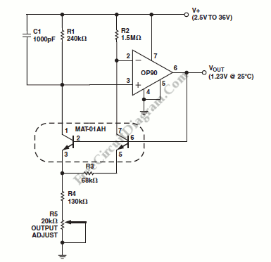 電池供電的電壓基準電路原理圖