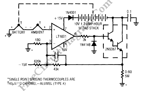镍镉电池充电器电路原理图
