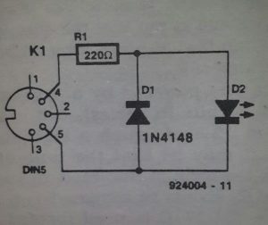 MIDI電纜測試儀電路原理圖