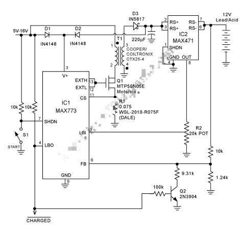 铅酸电池充电器电路图分享