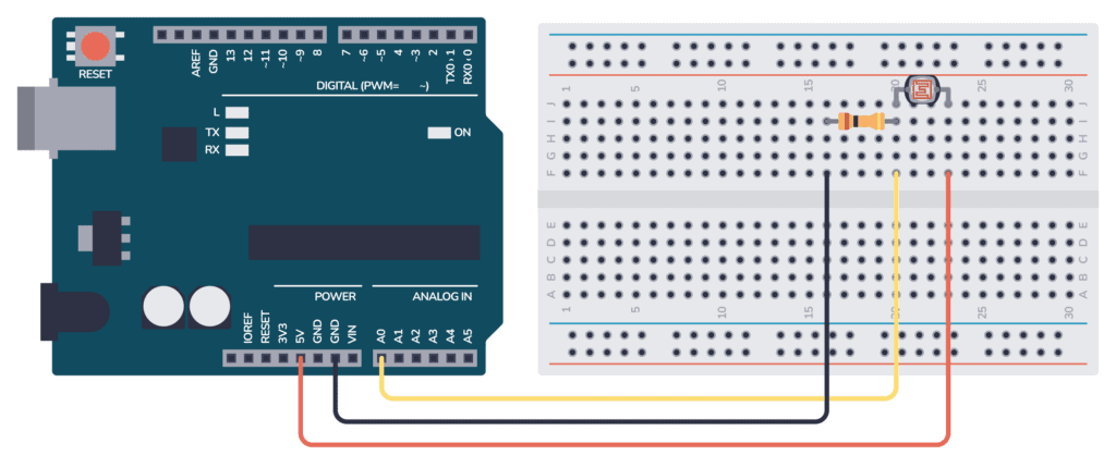 Arduino光傳感器電路連接圖