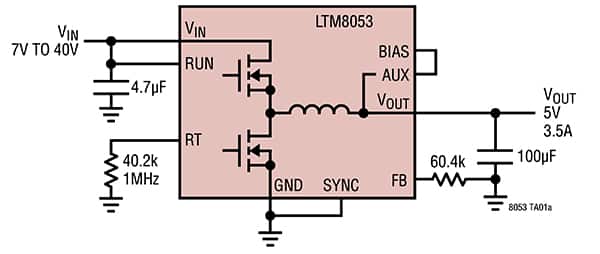 Analog Devices LTM8053 屬于 Silent Switcher 產品族（點擊放大）