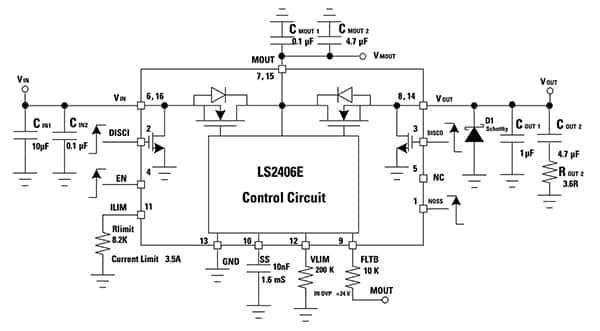 Littelfuse LS2406ERQ23 電子熔斷器示意圖（點擊放大）