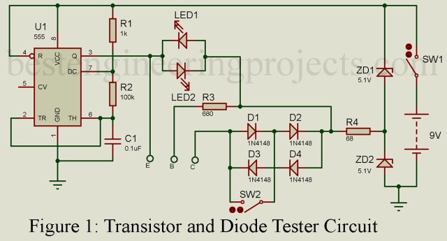 一個簡單而有效的晶體管/二極管測試電路
