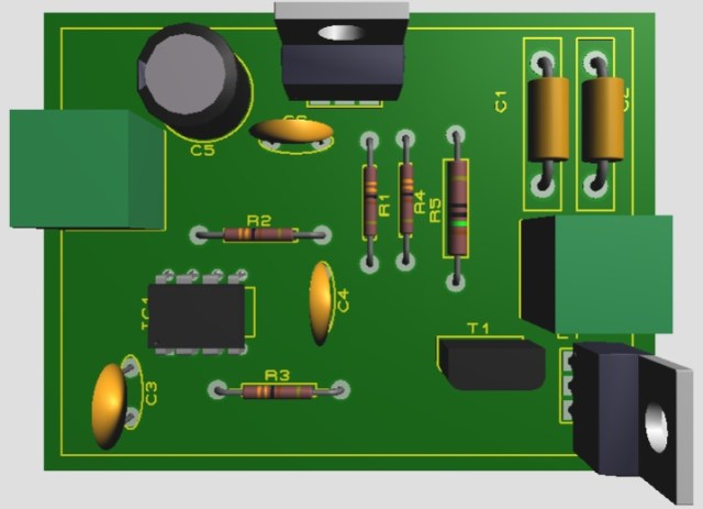 無(wú)線移動(dòng)充電發(fā)射器電路的3D視圖