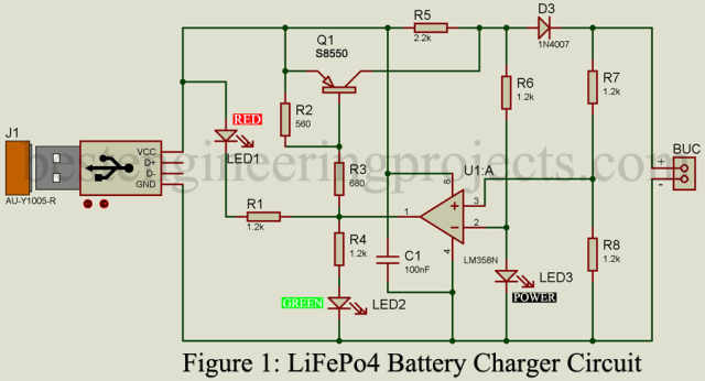 LiFePO4電池充電器電路圖分析