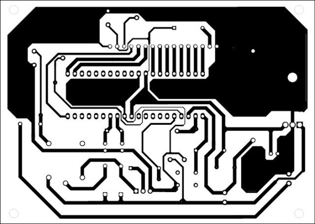 基于微控制器的太陽能充電器的焊錫側(cè)PCB