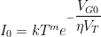I_0 = k T^m e^{-dfrac{V_{G0}}{eta V_T}}