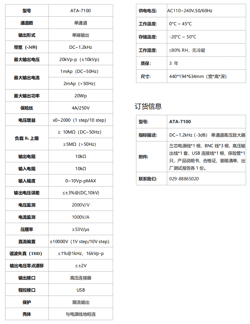 新品上市：<b class='flag-5'>ATA</b>-7100<b class='flag-5'>高压</b><b class='flag-5'>放大器</b>技术参数、特点及应用