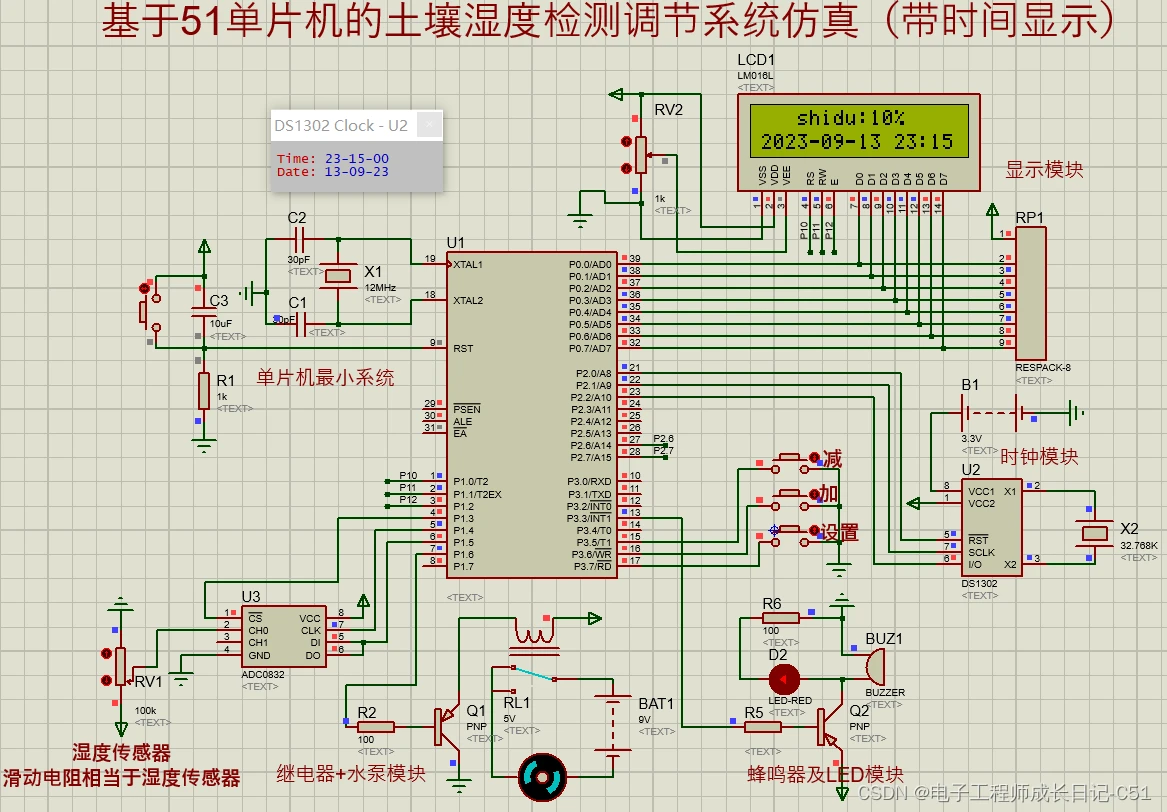 基于<b class='flag-5'>51</b><b class='flag-5'>單片機</b>的土壤濕度檢測調(diào)節(jié)系統(tǒng)<b class='flag-5'>仿真</b>（<b class='flag-5'>帶</b>時間顯示）