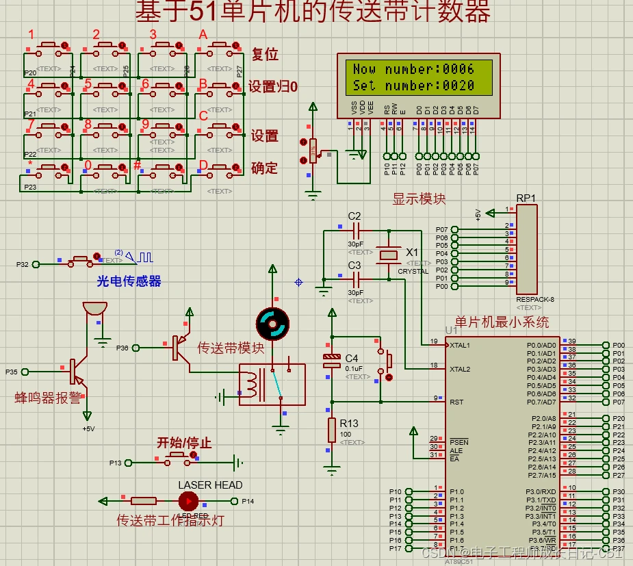 仿真設(shè)計(jì)|基于51單片機(jī)的<b class='flag-5'>傳送帶</b>計(jì)數(shù)器