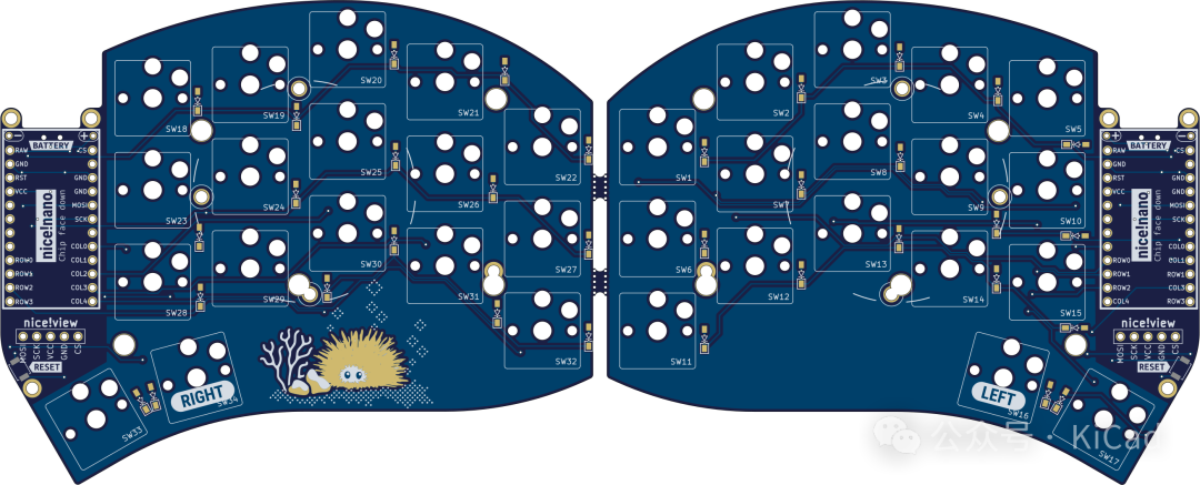 Made with KiCad（九十）：Urchin - 34 鍵 ZMK 鍵盤