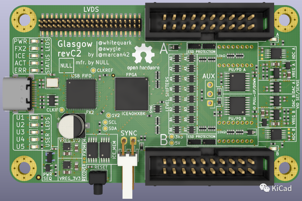 Made with KiCad（十五）：Glasgow調試工具（數字接口）