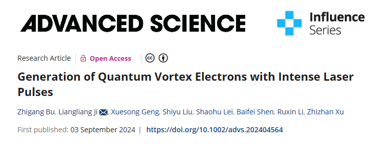 上海光機所提出強激光產生高能量子渦旋態電子<b class='flag-5'>新方法</b>
