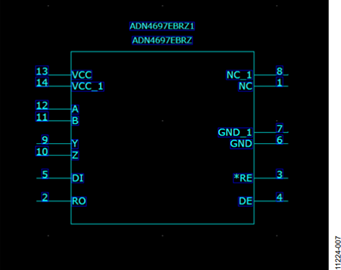 ADN4697E M-LVDS Transceiver Component Displayed