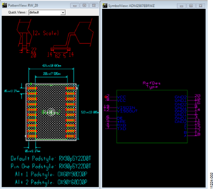 ADM2587E Isolated RS-485/RS-422 Transceiver Footprint