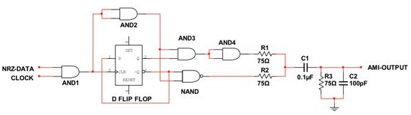 如何使用单电源供电的NRZ到<b class='flag-5'>AMI</b>转换器