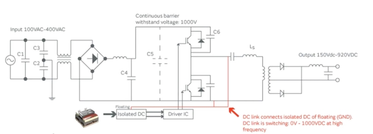 用于EV充电系统栅极驱动的隔离式DC/DC转换器