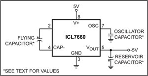 较低的工作频率提高了ICL7660电压转换效率