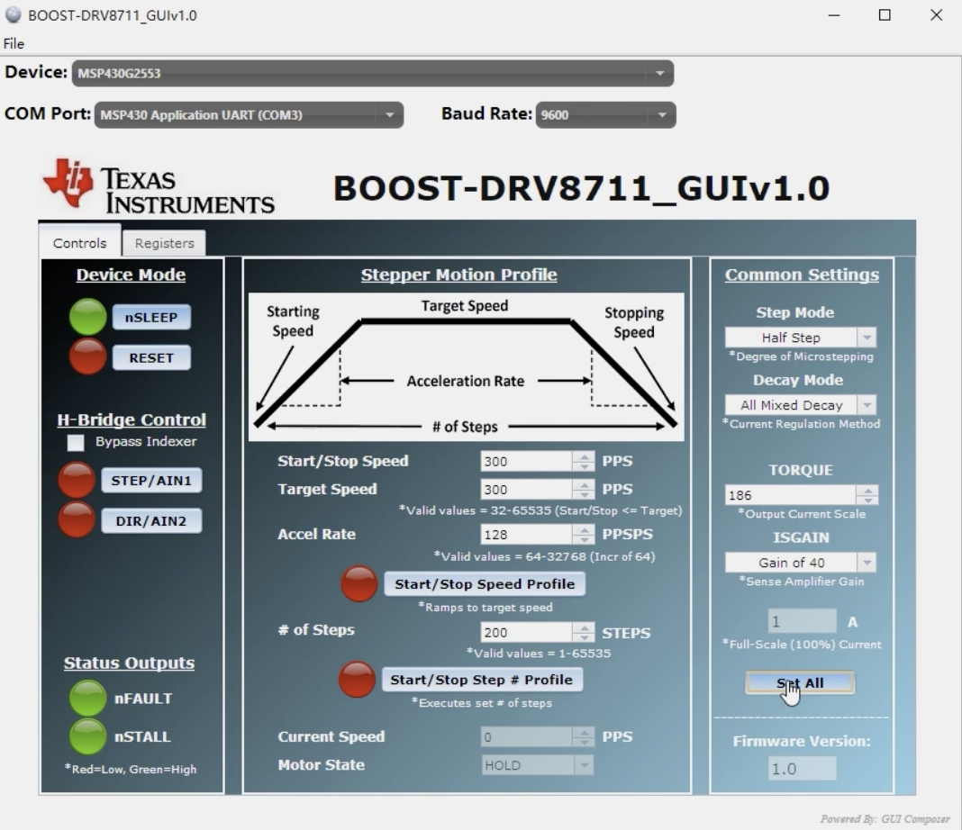BOOST-DRV8711步进电机驱动开发版测评