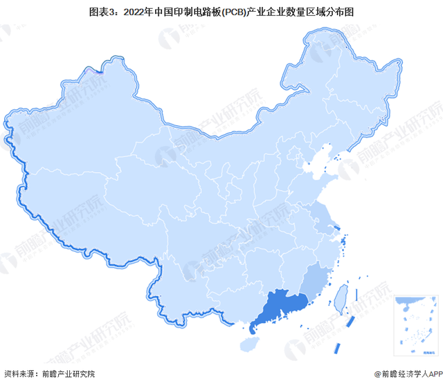 中国印制电路板(PCB半岛·体育BDSPORTS)产业区域分布图