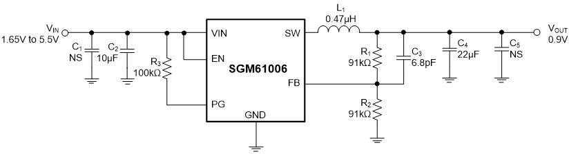 支持超低输入电压 1.65V 的同步降压转换器 SGM61006