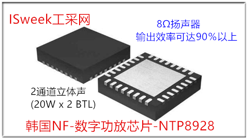 NTP8928（20W内置DSP双通道D类功放芯片）