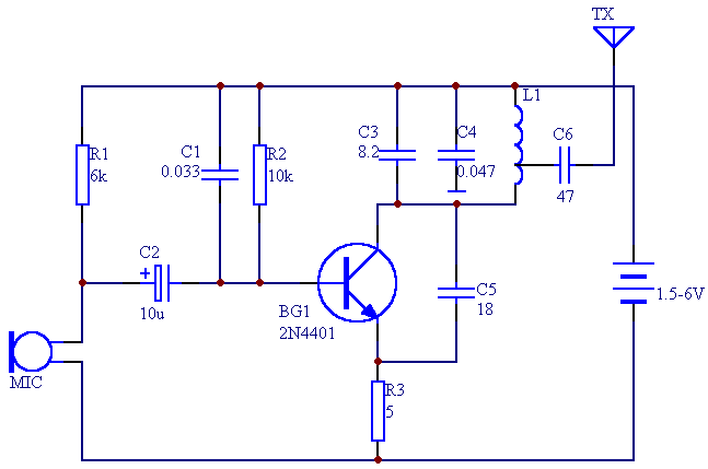 [圖文]1.5V微型無線調(diào)頻話筒電路圖