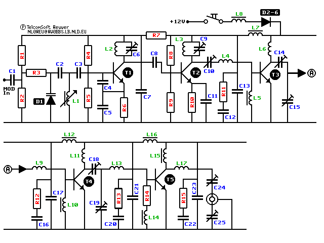 [组图]100-108Mhz/10-15W 发射电路