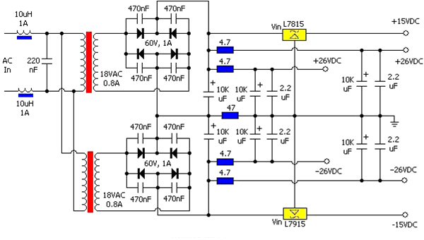 [图文]一款提供±15V和±26V电路图