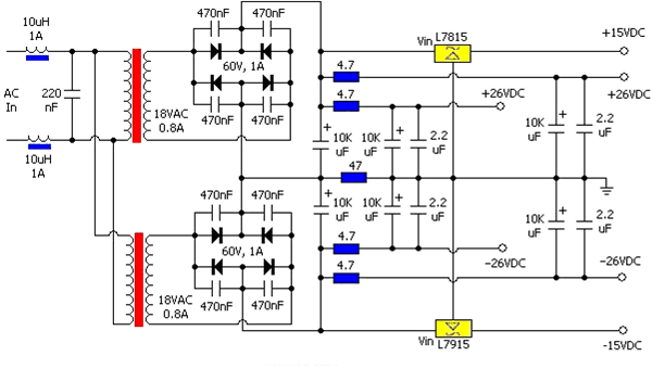 [圖文]一款提供±15V和±26V電路圖