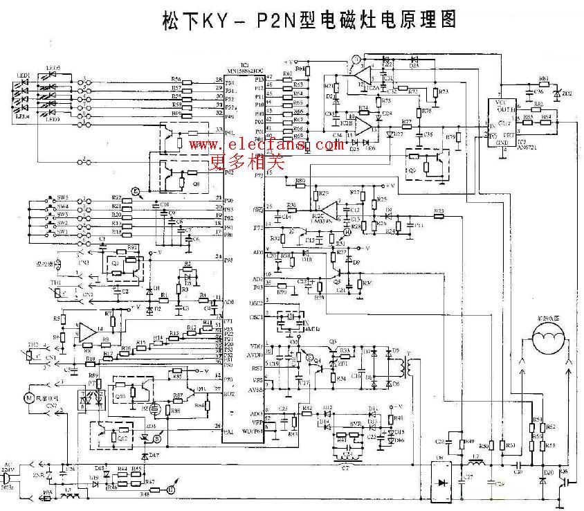 松下电磁炉电路图(松下KY-P2N)