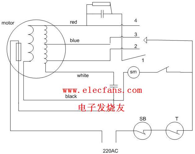 家用电风扇电机原理图(可调速型)