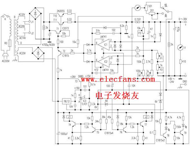 高精度恒壓<b class='flag-5'>恒</b><b class='flag-5'>流</b>直流<b class='flag-5'>穩(wěn)壓電</b>源<b class='flag-5'>電路圖</b>