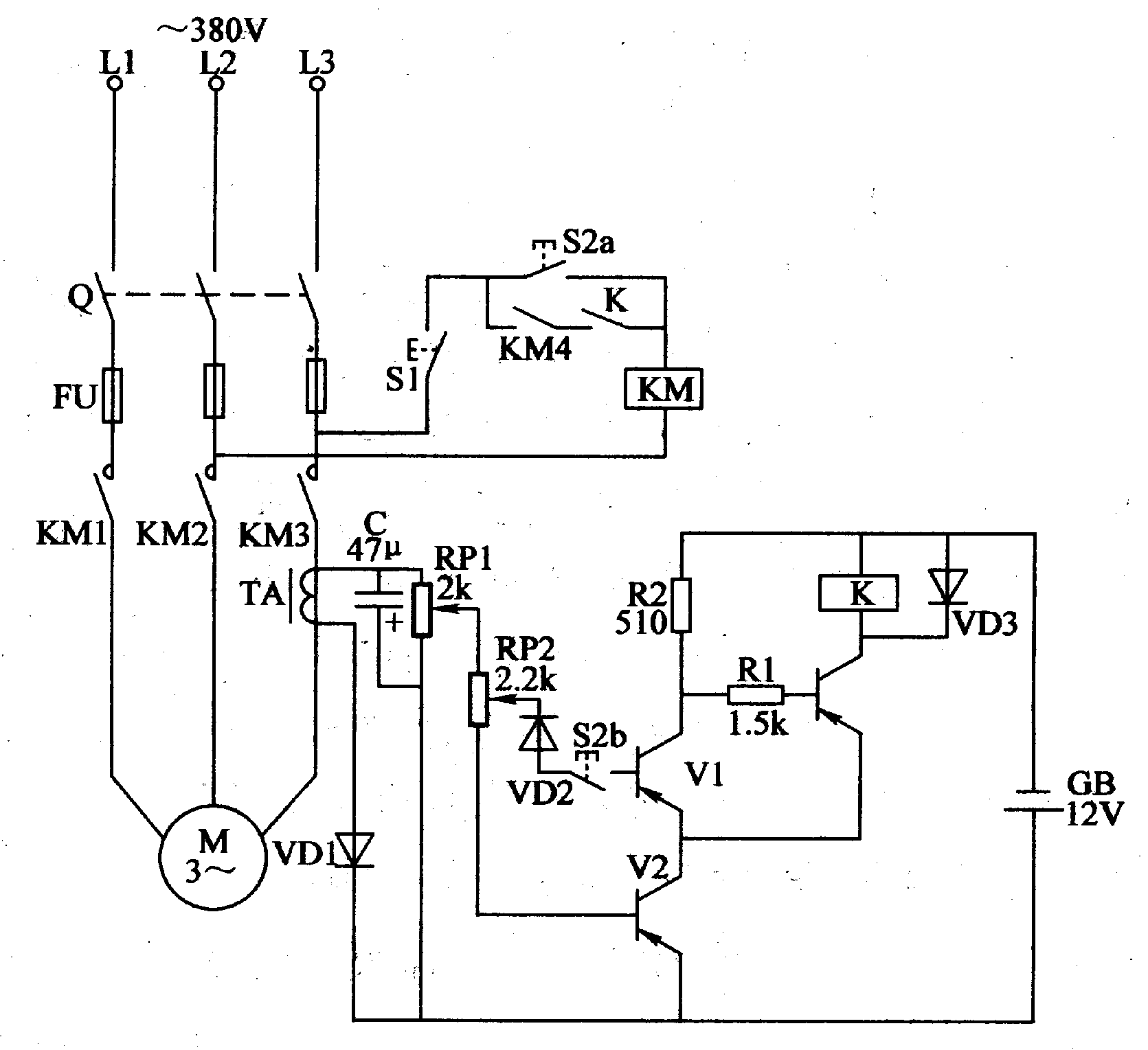 <b class='flag-5'>电动机</b>断相<b class='flag-5'>保护器</b><b class='flag-5'>电路</b>图