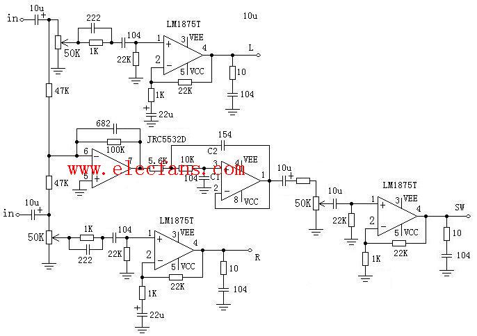 2.1<b class='flag-5'>聲道</b>有源音箱<b class='flag-5'>電路圖</b>